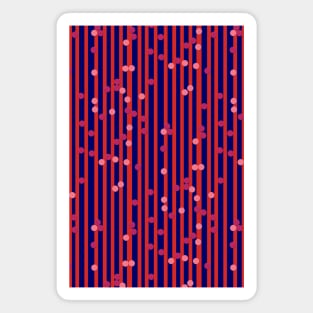 Stripes, Dots - Blue and Red Magnet